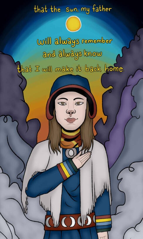 The illustrations are drawn to visualize the recent breaking of human rights against the indigenious people of Norway.