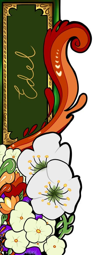 Bookmark design of the name Edel.