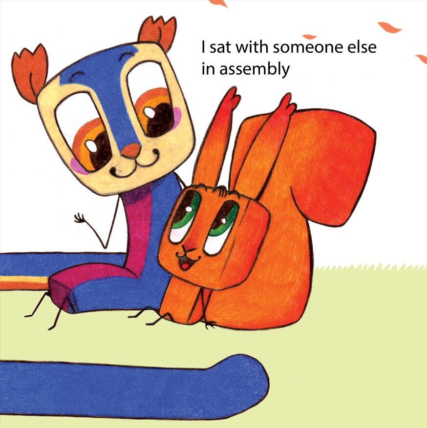 Small Quarrel page featuring the Red and the Giant Indian squirrel talking friendy.
